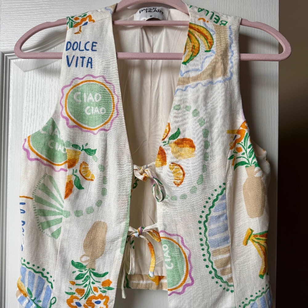 🍋✨ Paper Heart Dolce Vita Print 2-Piece Set | Vacation Outfit | Size S